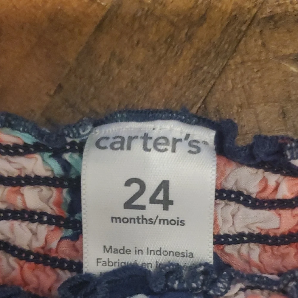 🐻 Carter's Floral Camisole with Coral and Purple Accents